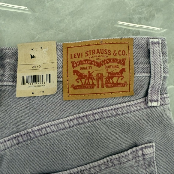 Women's Levi's Purple '94 Baggy Mid-Rise Straight Leg Jeans 100% Cotton 24 x 31 - Picture 11 of 16